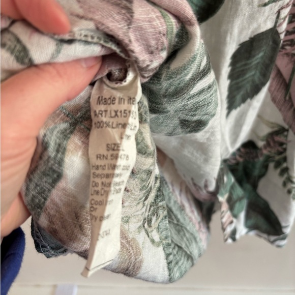 Lungo L’arno Dress, 100% linen, size large, tropical print - Picture 4 of 4